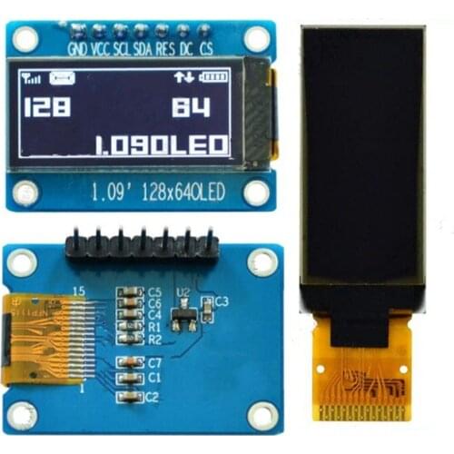 IPS 1.09 inch 15P/7P SPI White PM OLED Screen (Board/No Board) CH1115 Drive IC Compatible for SSD1306 128*64 3.3V