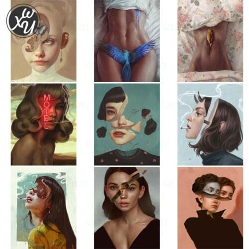 Art Diamond Cross Kit Diamond Painting Portrait Diamond Painting Beautiful Lady DIY Diamond Painting Accessories for Home Decor