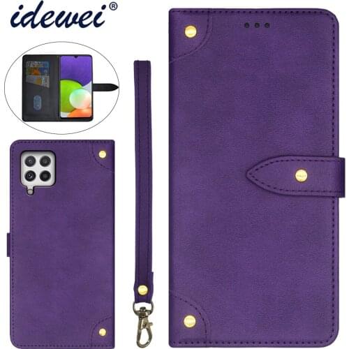 Applicable to Samsung Galaxy A22 4G mobile phone case fold bracket function protection leather case phone case funda capa co