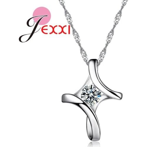 Hot Elegant Style CZ Crystal Striking Jewelry 925 Sterling Silver Pendant Necklace Jewelry Wholesale