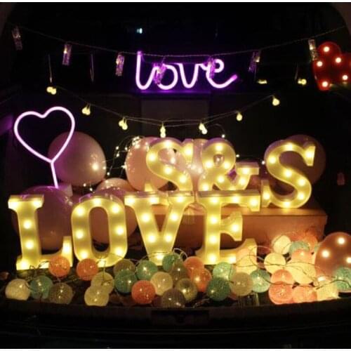Liviorap LED Letter Light DIY 26 English Alphabet Number Battery Lamp Romantic Wedding Party Decorations