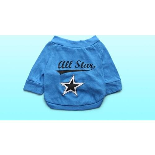 Fashion dogs cats spring summer blue t shirt costume doggy vests clothes puppy vest clothing 1pcs XS S M L