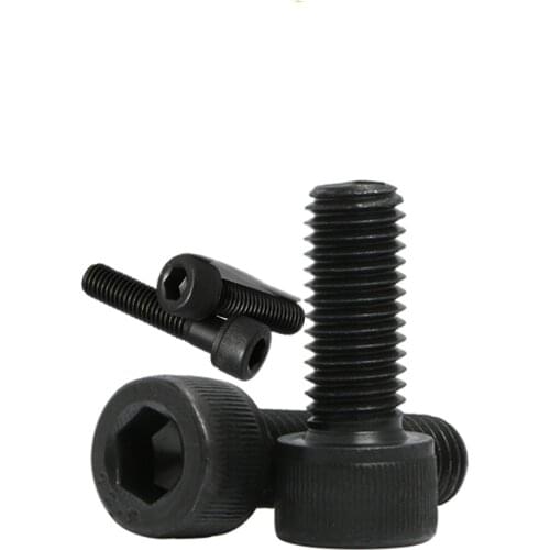 15/20/50pcs M3 M4 M5 M6 12.9 Grade Alloy Steel Hex Socket Head Cap BlackAllen Bolt Hex Socket Round Cap Head Screw Nut Kit Set