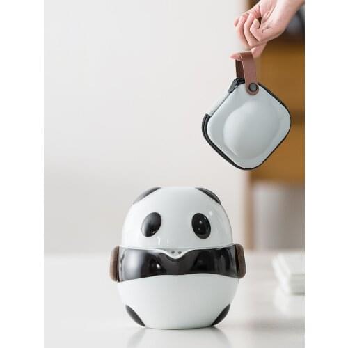 LUWU ceramic teapot and cup set cute panda travel tea set drinkware