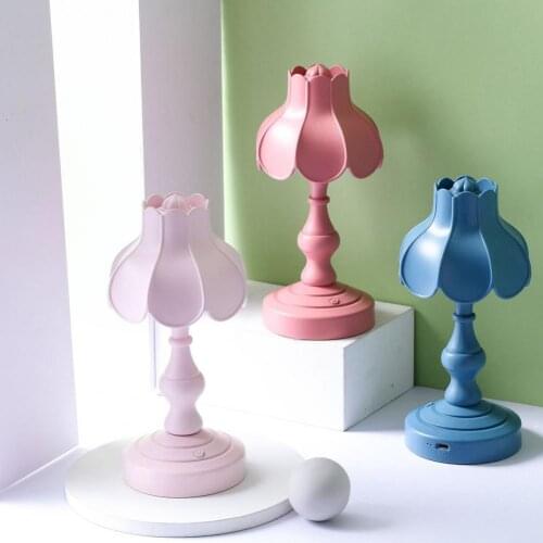 Table lamp LED Light Lotus Shape USB Mini Retro Eye-protection Table Night Lamp for Home Bed Side Study for bedroom Desk lamp