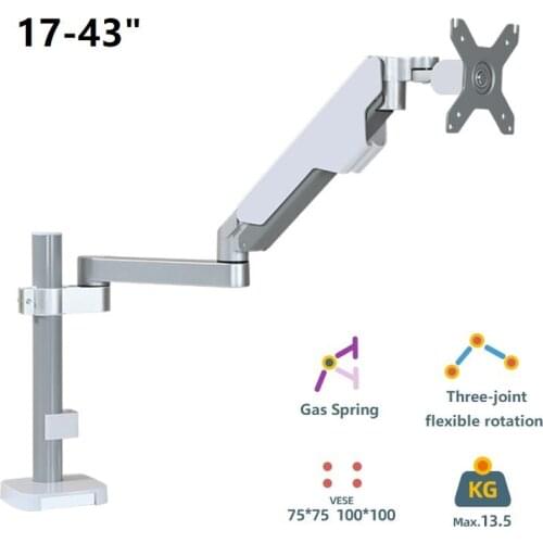 H7 Gas Spring 14-49 inch Desktop LED LCD Monitor Mount Holder Arm Ergonomic Computer Stand Vesa Monitor Stand Load 13.5kgs