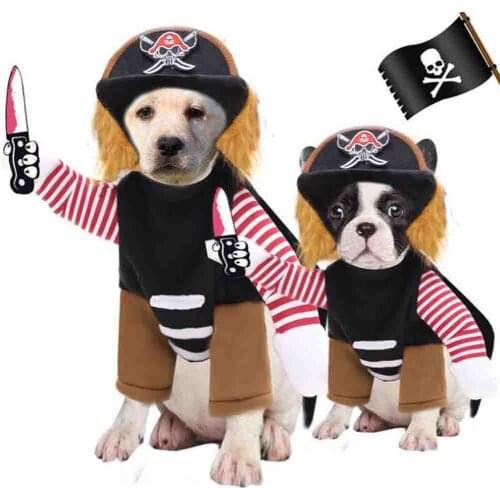 Pet Dog Clothes Medium And Large Dogs Pirate Transformation Dog Costume Pet Dog Cats French Fighting Halloween Costume Supplies