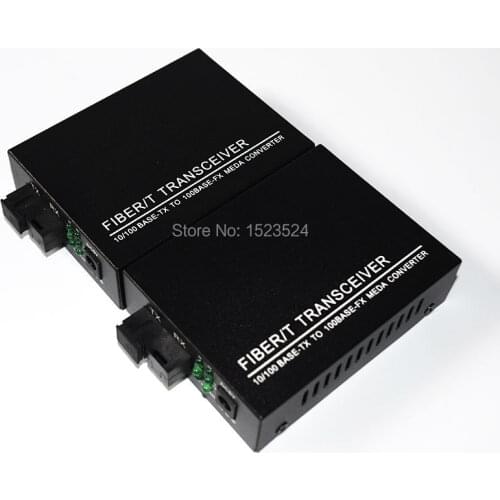 2pcs 1 Pair 10/100M 4 RJ45 1 SC Singlemode Single Fiber Optical Media Converter 25KM for HD Camera