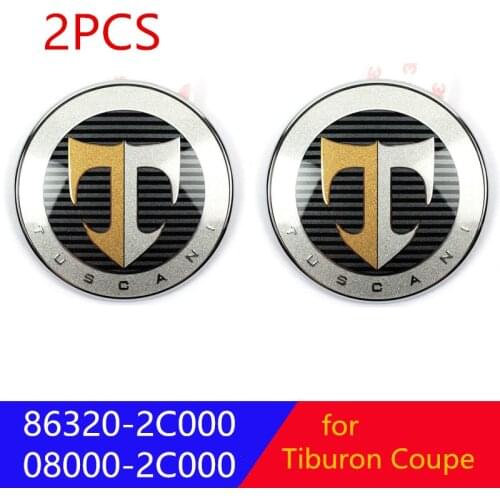 Genuine T Logo Emblem Set 2pcs Front cover + Rear luggage mark For Hyundai Tiburon Coupe 2001-2008 863202C700 863302C000