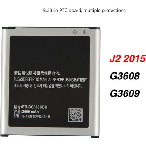 Original High Quality EB-BG360CBC For Samsung GALAXY CORE Prime J2 2015 G3606 G3608 G3609 SM-J200H SM-G361H EB-BG360BBE