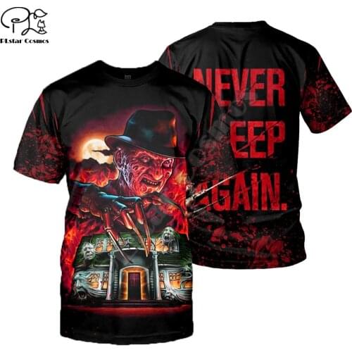 PLstar Cosmos Halloween Movie Michael Myers Horror Terror 3DPrint Funny tees Men/Women Summer Casual Short Sleeve T-shirts A-1