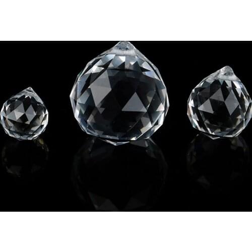 Practical Crystal Round Ball Prism Hanging Ornament DIY Pendant Accessory Xmas Decor Gift