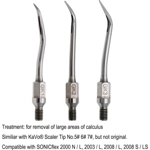 Dental Air Scaler Scaler Insert Tip for KaVo SONICflex # No.5/6/7 GK1 GK2 GK3