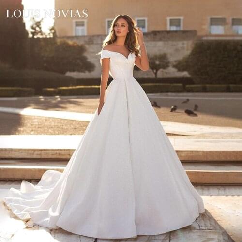 Louis Novias A-Line Wedding Dress Palace Dream Deep Sweetheart Illusion Backless Robe Longue Wedding Gowns Vestido De Noiva
