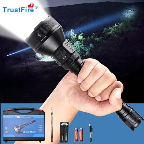 Trustfire T70 Tactical LED Flashlight Hunting Light Cree 2300lm Powerful Camping Lantern 1KM 18650 Flash Torch with Dual Switch