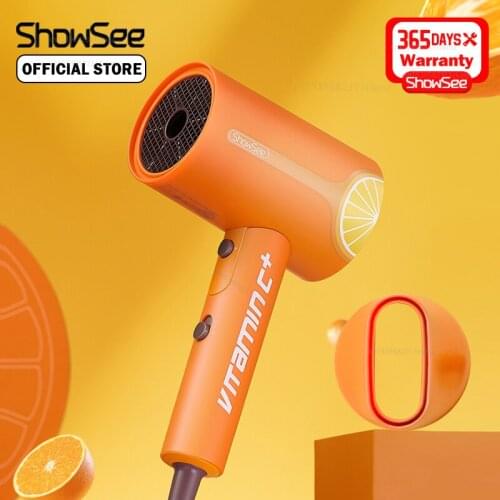 Showsee Hair Dryer VC Essence Anion Hairdryer Professinal Quick Dry 1800W Foldable Hairdryer Hot Cold Air Travel HomeVC100