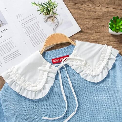 Japanese Women Girls Lolita Doll Double Layer Ruffles Fake Collar Shoulder Wrap