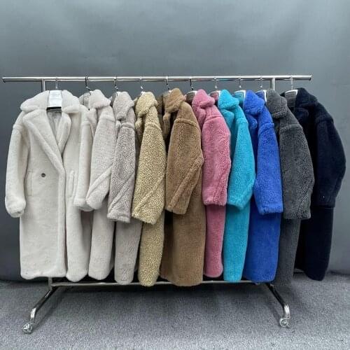 Wool Coat Women Winter Warm Classic Teddy Bear Coat Oversized Long Casual Trench Jacket 2021 Women Fashion