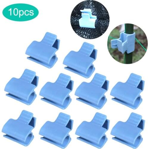 10Pcs Pipe Clamps For Outer Diameter 16mm Plant Stakes Greenhouse Film Row Cover Netting Tunnel Hoop Clips Household Garden