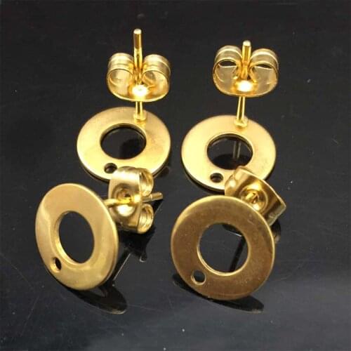 100PCS/Lot Jewellery Components gold color Findings Dangle Earrings Pin Cup Pit Stud earring base DIY Making Ear Studs Head Pins