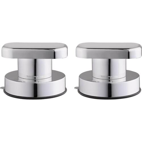 2 Pcs Bathroom Shower Glass Door Suction Cup Safety Knobs Handle Wall Mounted Handrail Grip Tub Shower Handle (Silver Color)