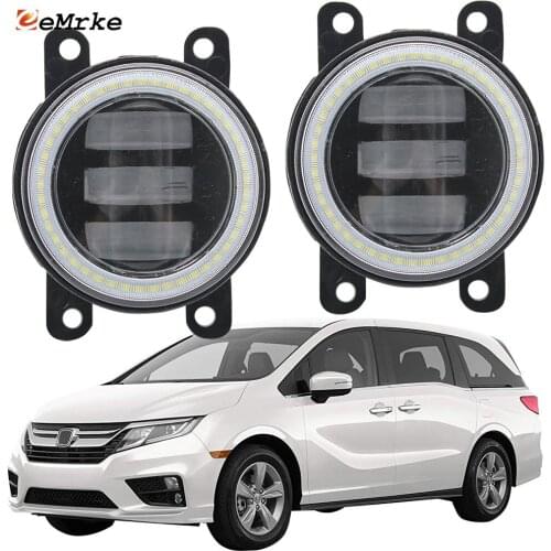 2PCS Led Angel Eye DRL for Honda Odyssey 2018 2019 LED Fog Lights 2-Colors Lens Daytime Running Light 12V