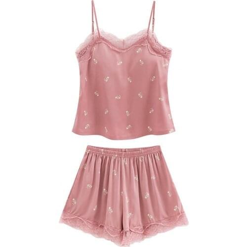 New Stylish 2pcs Pajamas Chest Pad Sling Women Thin Attractive Shoulder Strap Nightdress for Christmas Party Streetwear