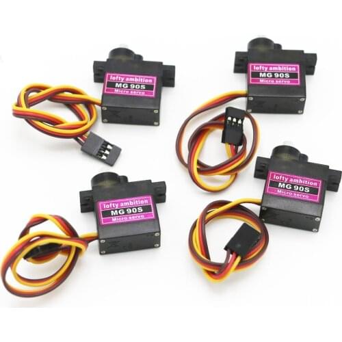 4pcs/lot lofty ambition MG90S 9g Metal Gear Upgraded SG90 Digital Micro Servos for Smart Vehicle Helicopter Boart Car