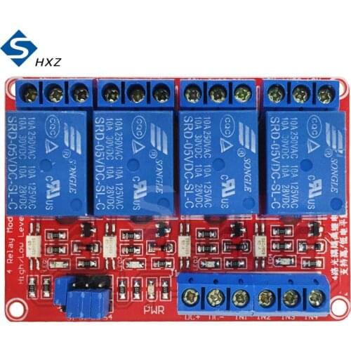5V 4Channel Relay Module and the Optocoupler High and Low Level Trigger the Arduino
