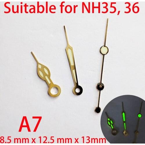 A7 Suitable for NH35/36 watch pointer, watch accessory hand green/blue super luminous watch custom accessory suitable for Seik o