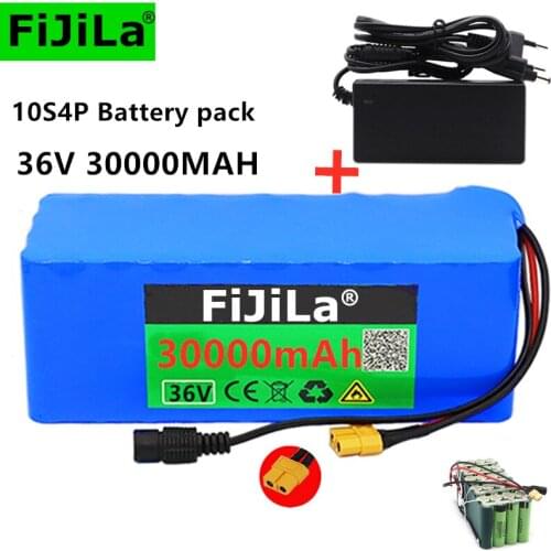 36V battery 10S4P 30Ah battery pack 500W high power battery 42V 30000mAh Ebike electric bicycle BMS with xt60 plug +42v charger