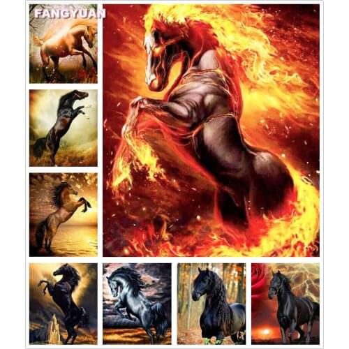 5D Diamond Embroidery Animal Cross Stitch Kits Diy Diamond Painting Horse Diamond Mosaic Rhinestones Home Decoration Accessories