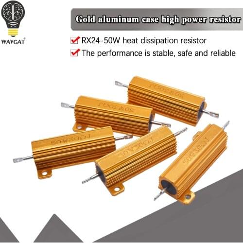 50W 100W Aluminum Power Metal Shell Case Wirewound Resistor 0.01R ~ 100K 1 6 8 10 20 200 500 1K 10K ohm resistance RX24 Igmopnrq