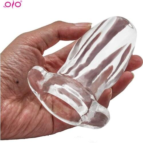 OLO Huge Crystal Glass anal plug sex toys for woman lesbian G SPOT squirt BIG BALL GAY DICK anus prostate stimulation Toy