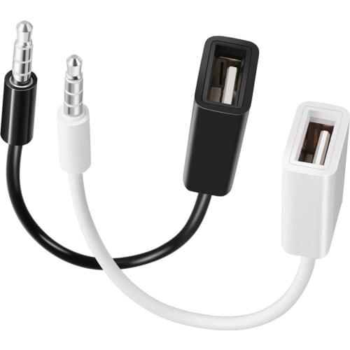 Car MP3 Player 3.5mm Converter Male AUX Audio Plug To USB 2.0 Female Converter Cable Adapter For MP3 USB Accessories