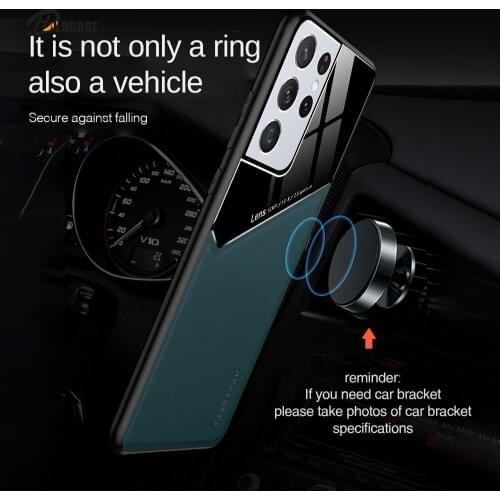 S21+ Case Hard PC Plexiglass Leather Texture Phone Covers for Samsung GalaxyS21 Galaxy S21 S 21 Plus Ultra Silicone Frame Coque