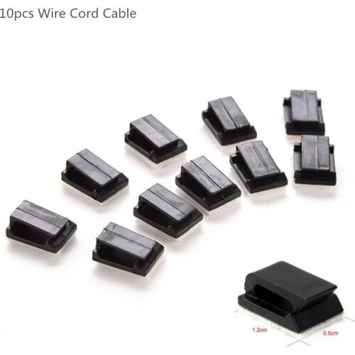 100pcs/10pcs Black Adhesive Plastic Wire Fixed Clip Car Wire Cord Cable Holder