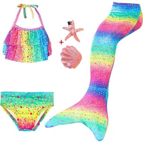 Girls Mermaid Tails Swimming Dresses Cosplay Costume Beach Clothes Little Children Mermaid Swimsuit for Kids Swimmable Costumes
