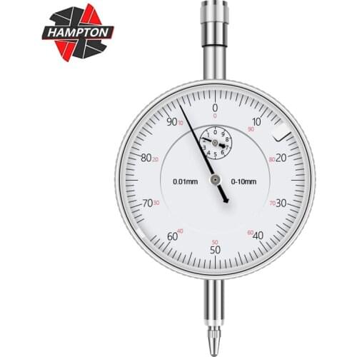 HAMPTON Dial Indicator 0-10mm Precise 0.01mm Gauge Resolution Indicator Gauge Mesure Instrument Tool Dial Gauge