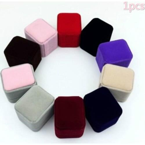 1Pcs flannel Jewelry Square Box Women Wedding Earrings Ring Display Organizer Case Fashion Elegant Jewelry Gift Box