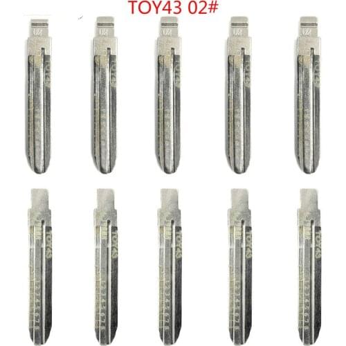 HKCYSEA 10pcs/lot Scale Shearing Teeth Engraved Line Blank Key Blade NO.02 TOY43 for 2 in 1 LiShi For Old Version Toyota