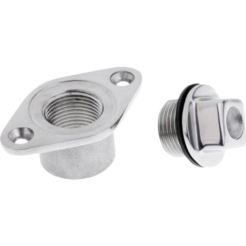 Marine Boat Hull Transom Garboard Drain Plug Bung with O Ring Seal for 7/8inch Screw Hole