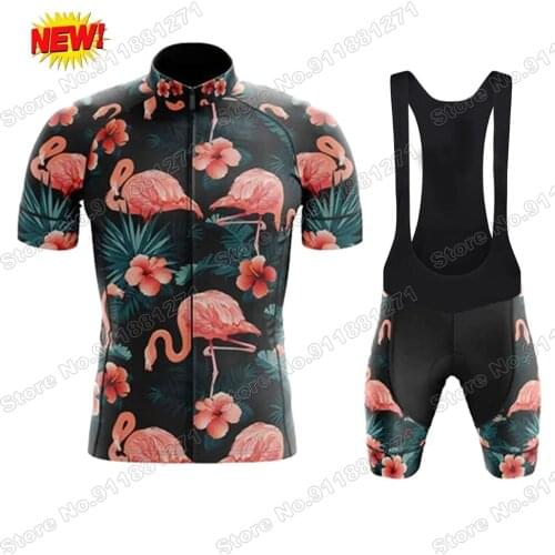 Suit Flamingo 2021 Cycling Jersey Set Mens Summer Clothing Road Bike Shirts Bicycle Bib Shorts MTB Wear Maillot Culotte