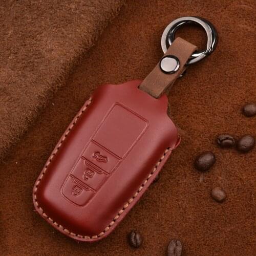 Leather 2/3 Buttons Car key case keyfob For Toyota Camry CHR Prius Corolla Aygo RAV4 Prado 2017 2018 Key Bag