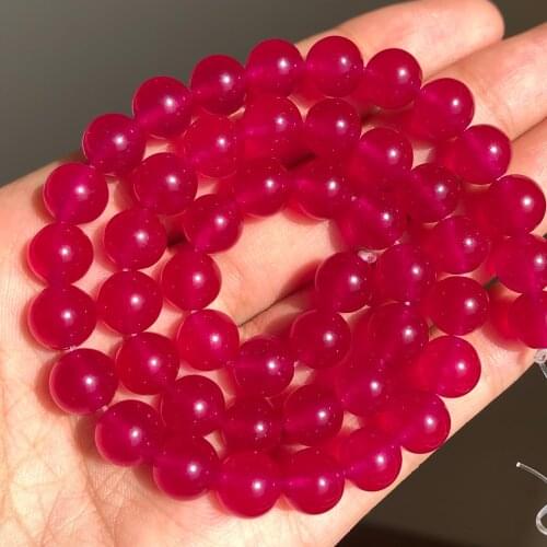 AAA+ Natural Fuchsia Jades Round Loose Stone Beads For Jewelry Making 15.5" 4/6/8/10/12mm Making DIY Bracelet Pendant Necklace