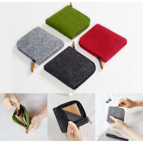 Cute Felt Fashion Mini Coin Purse for Women Men Unisex Wallet Casual Mini Bags Change Pouch Key Card Holder Money Case Pouch 20g