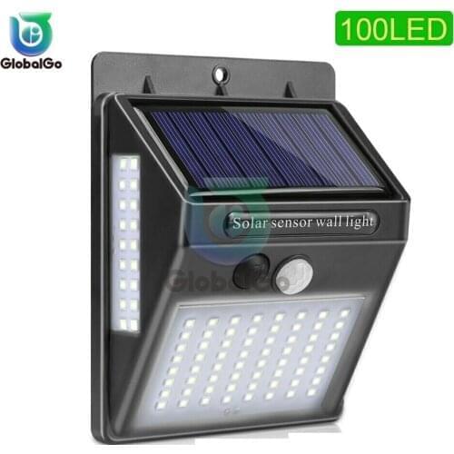100LED Solar Light Outdoor Street Solar Lamp PIR Motion Sensor Wall Light Waterproof Solar Powered lights for Garden Pool