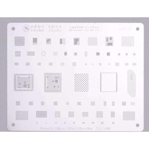 The Newest MIJING IPH-15 Japan Steel Tin Net for Iphone 12 12mini 12pro 12promax CPU BGA Reballing Stencils Square Holes