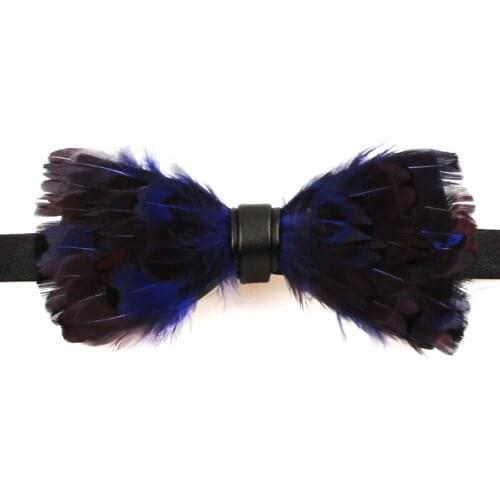 New Free Shipping fashion casual Mens man male Original Handmade Feathers Bo Women Personality West Accessories Blue bow tie