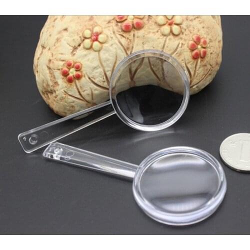 Plastic Handheld Magnifier 3X-5X Magnifier Mini Pocket Magnifying Glass for Read Y98E